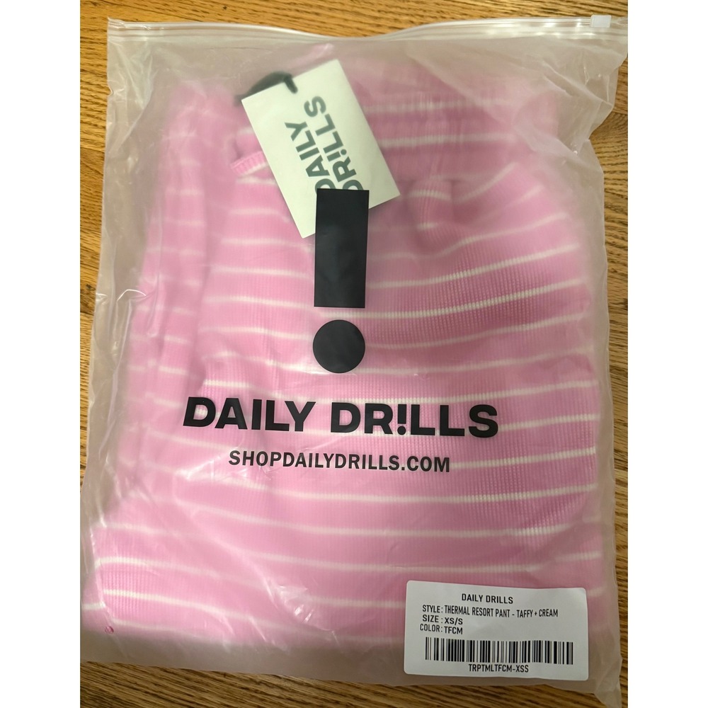 Daily Drills Thermal Resort Pants Taffy & Cream Size XS/S NIB